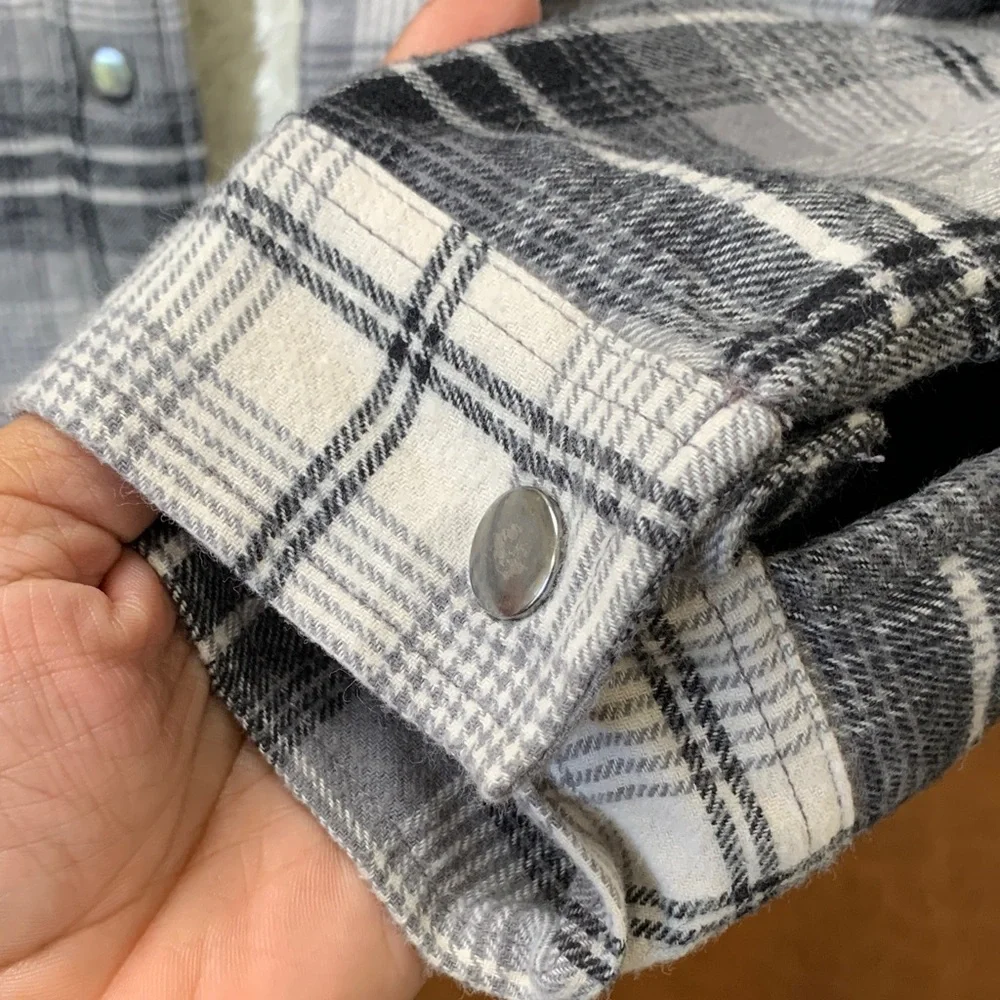 Lucky Brand Women’s Chore Coat Sherpa Lined Button Up Sz S Plaid Gorpcore - Picture 6 of 11